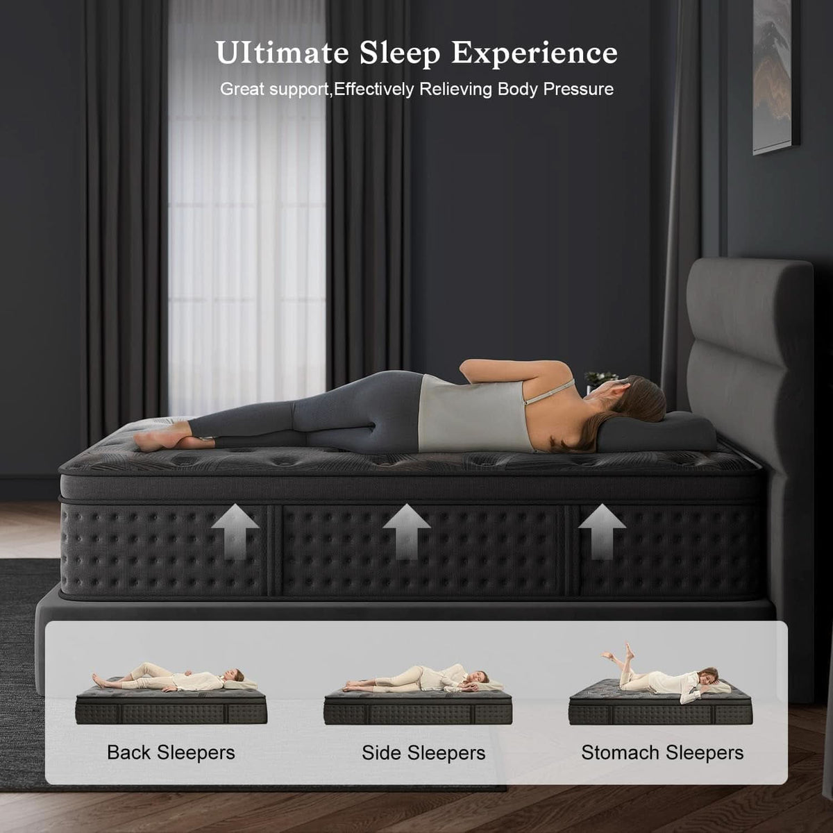 Queen 12 Inches Hybrid Memory foam Mattress CertipurUS