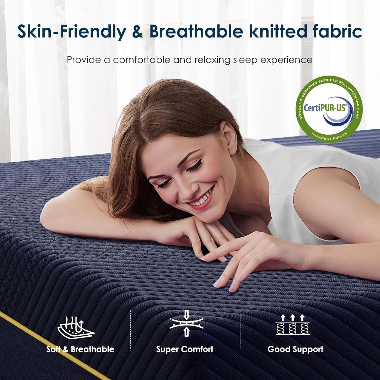Queen 12Inch Cooling Gel Memory Foam Mattress CertipurUS