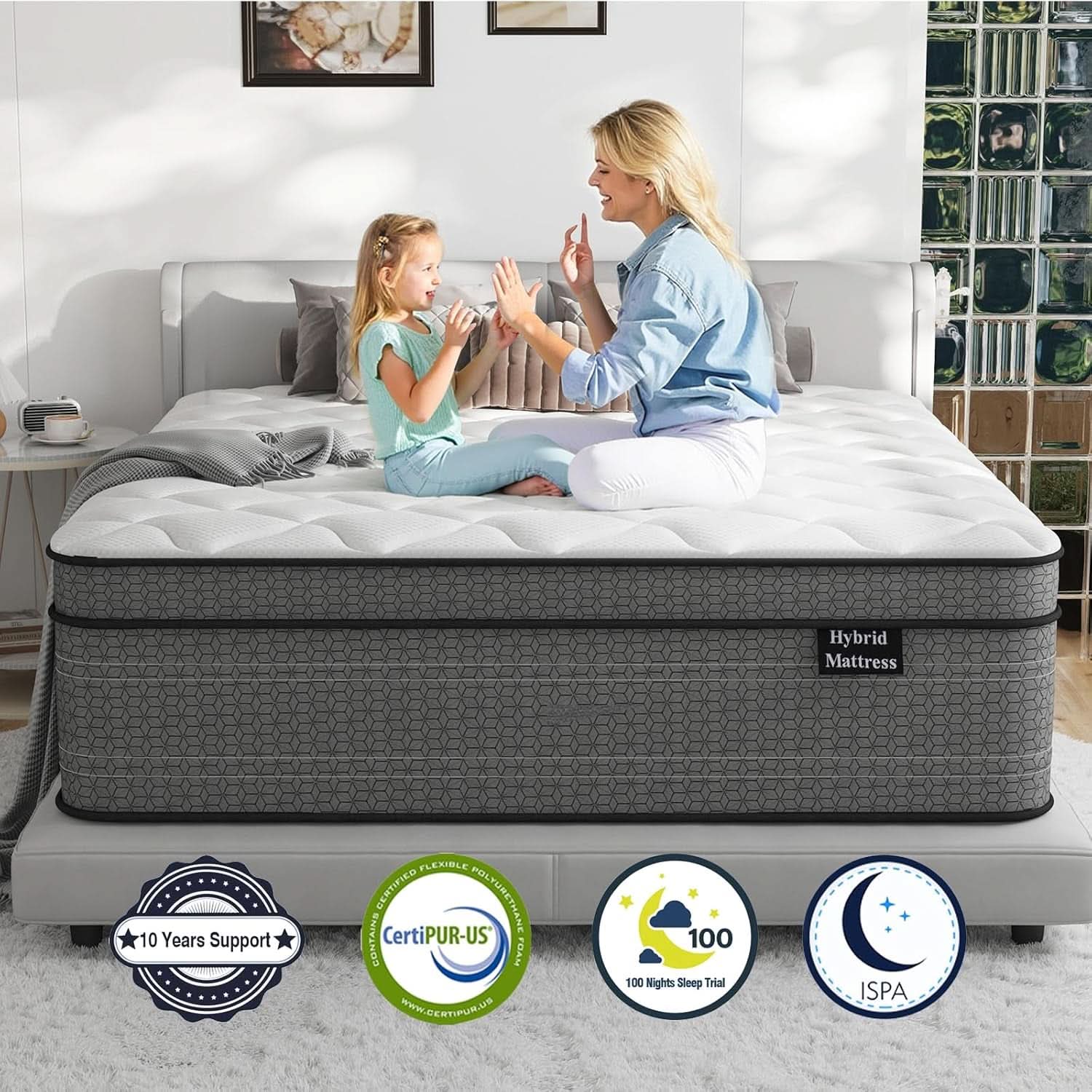 Queen 14 Inch Hybrid Memory Foam Mattress With Pocket Springs