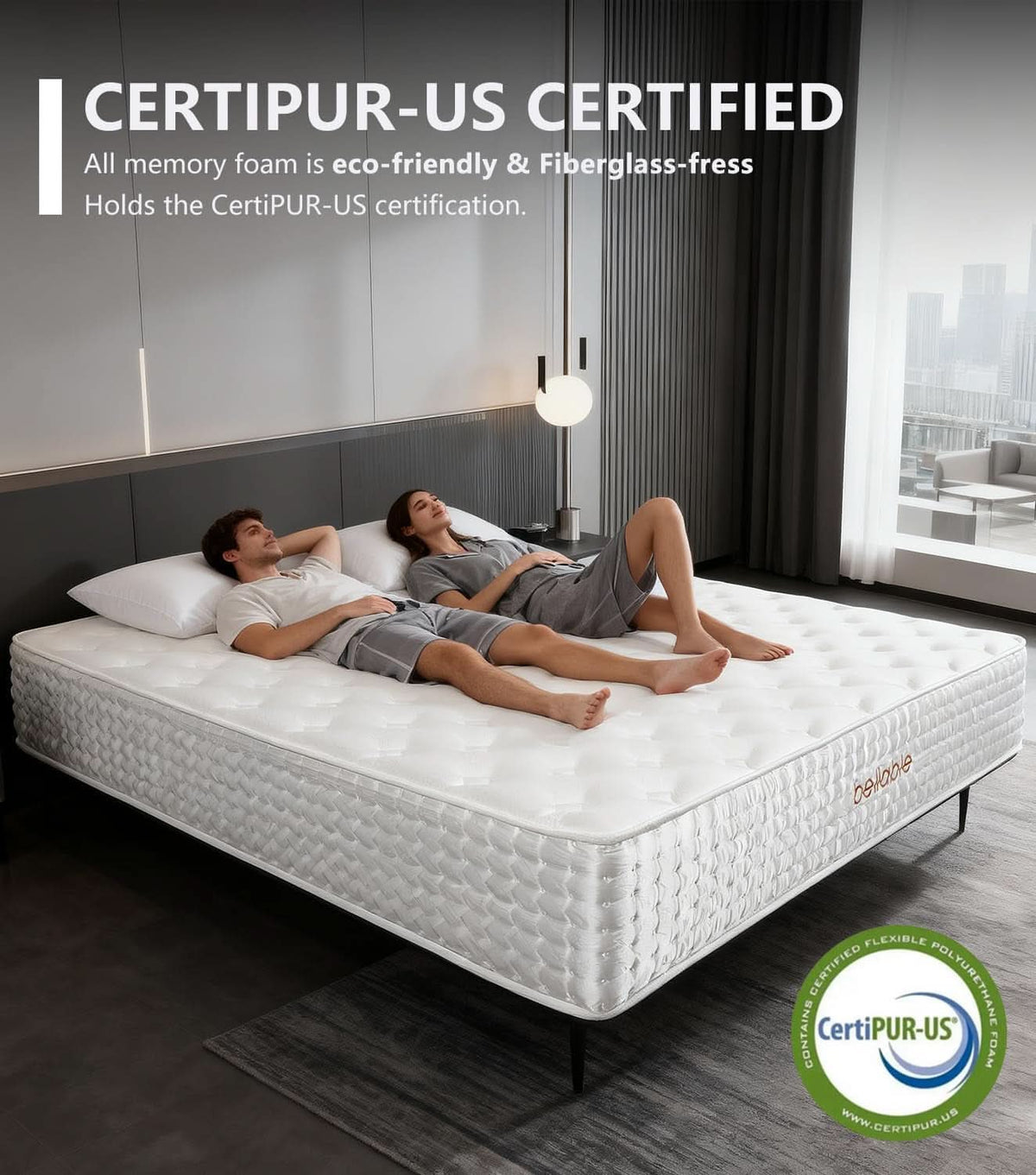 Queen 14 Inch Medium Firm Hybrid Memory Foam Mattress