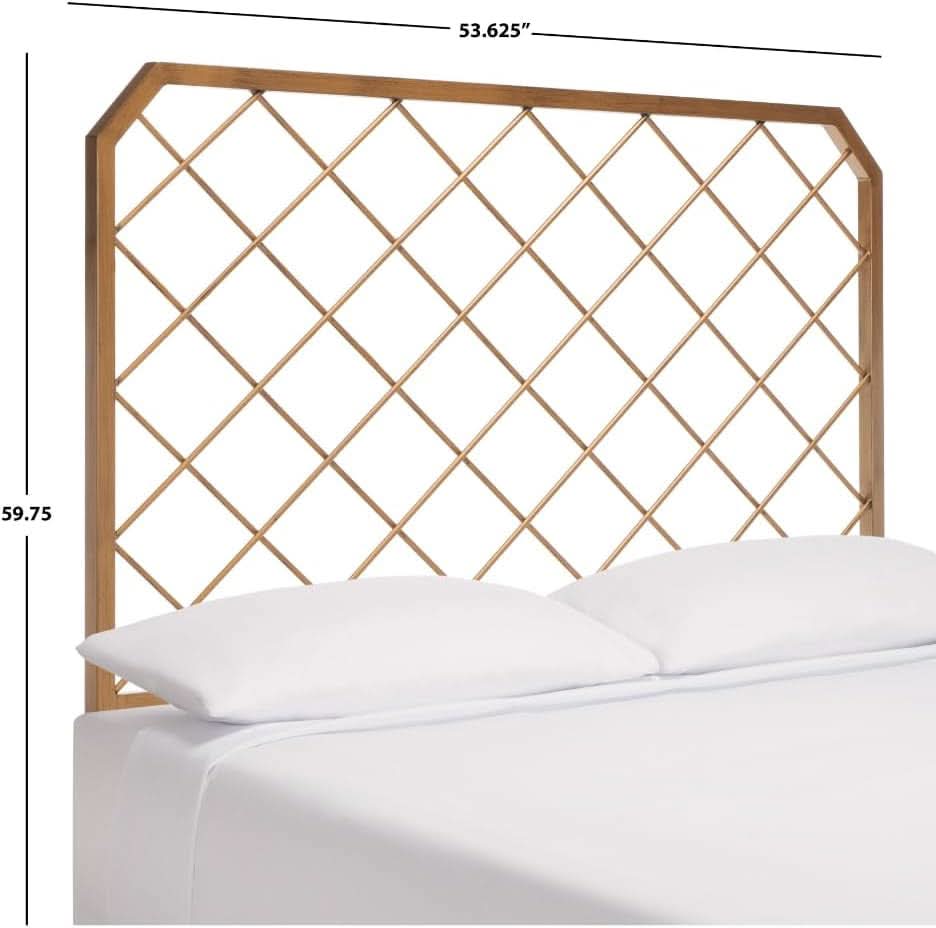 Queen Antique Gold Stitch Headboard for Stylish Bedrooms