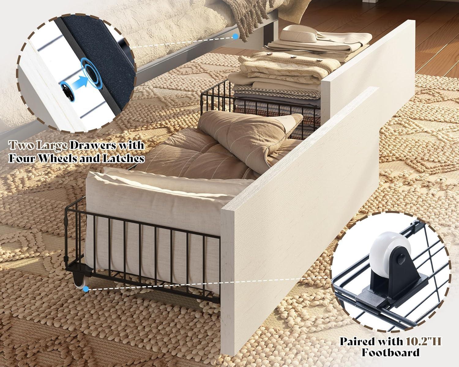 Queen Bed Frame With Hidden Headboard Charging Station