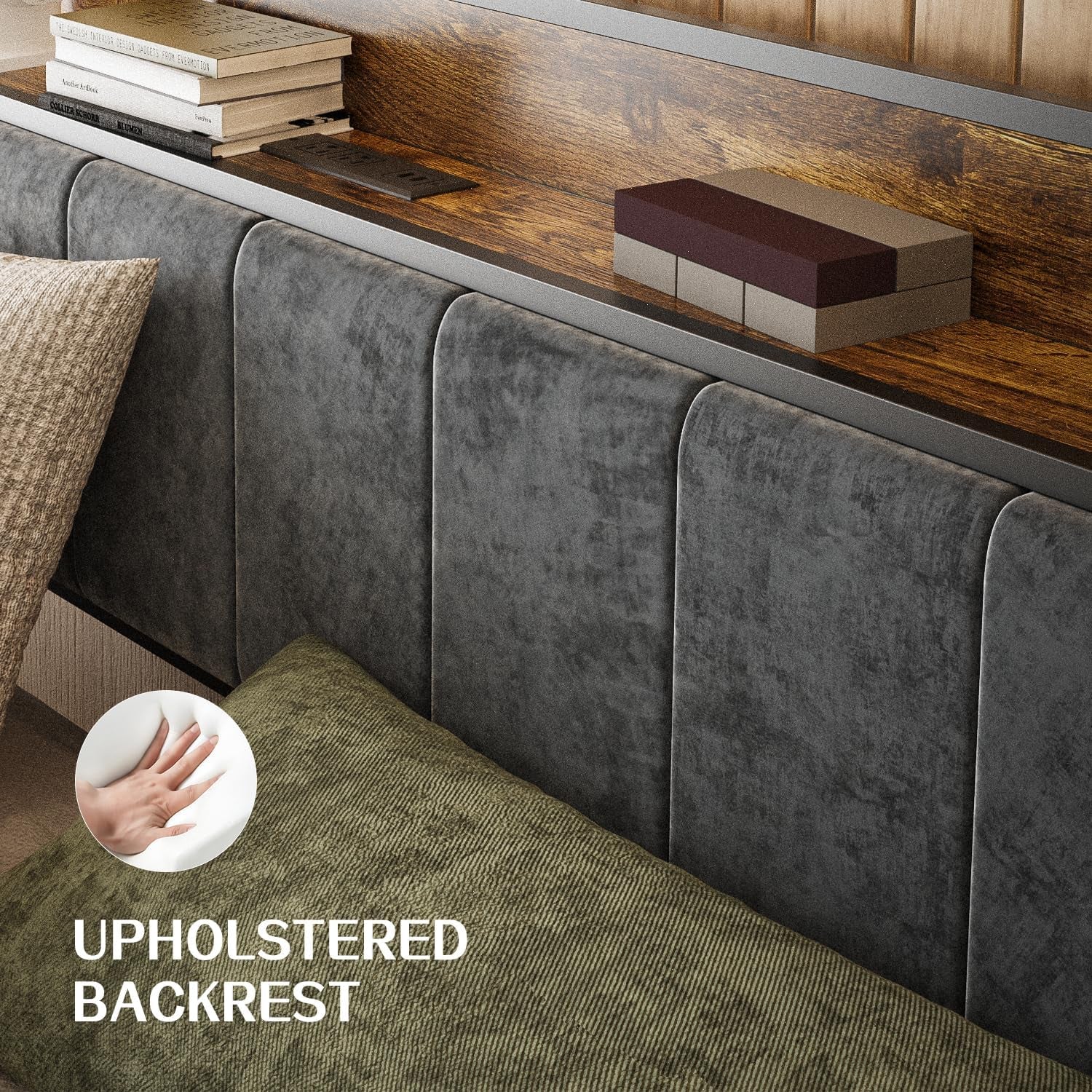 Queen Bed Frame With USB Charging And LED Illumination