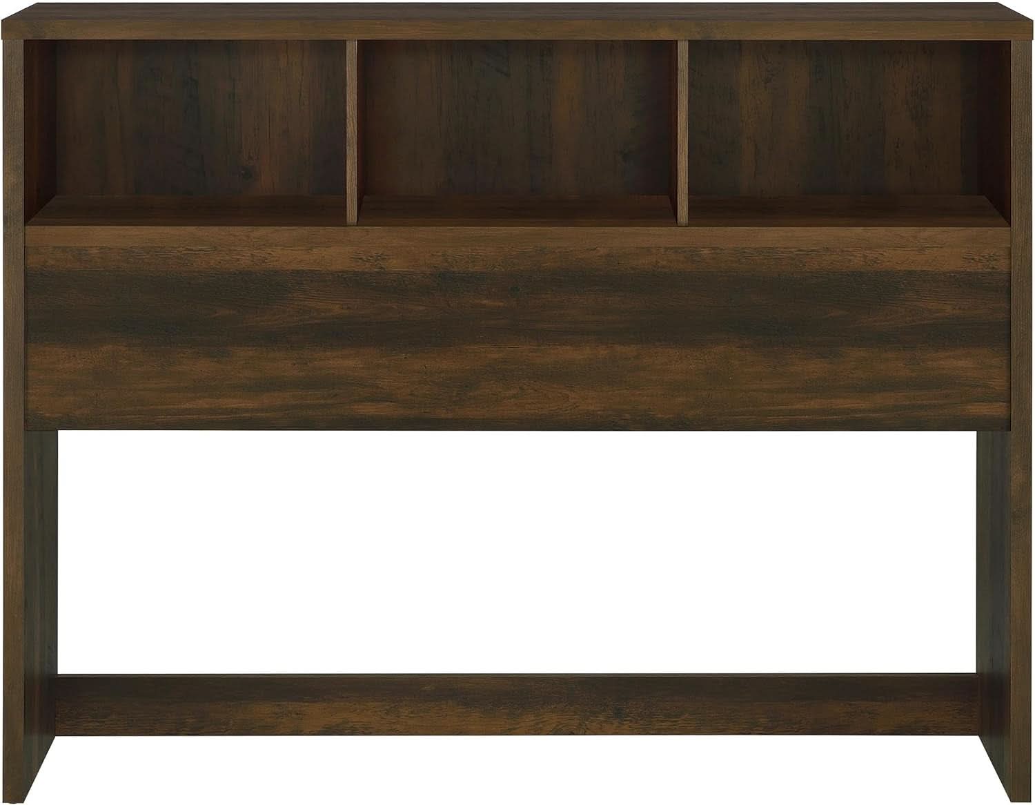 Queen Bookcase Headboard with Dark Pine Finish