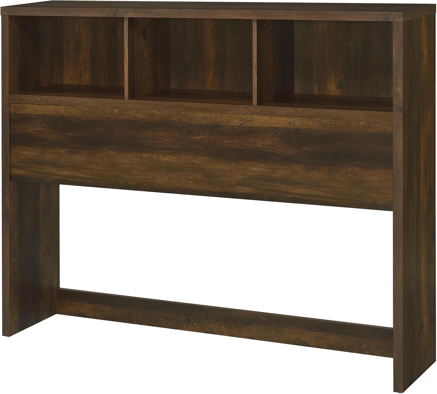Queen Bookcase Headboard with Dark Pine Finish