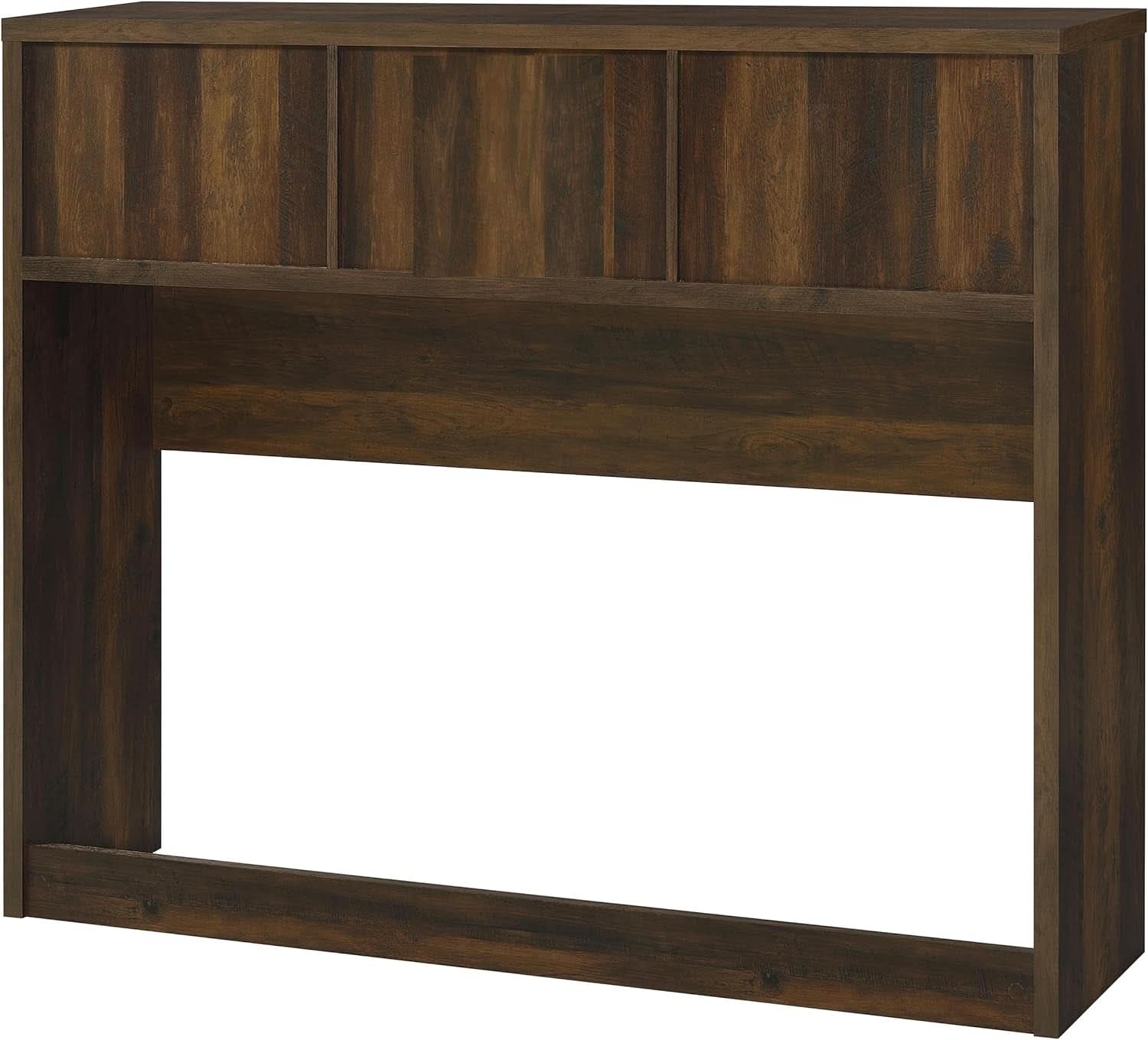 Queen Bookcase Headboard with Dark Pine Finish