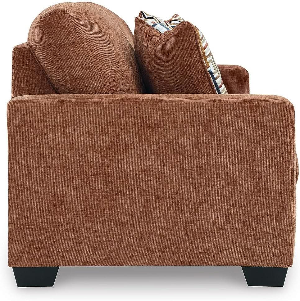 Queen Burnt Orange Contemporary Luxury Sofa Sleeper