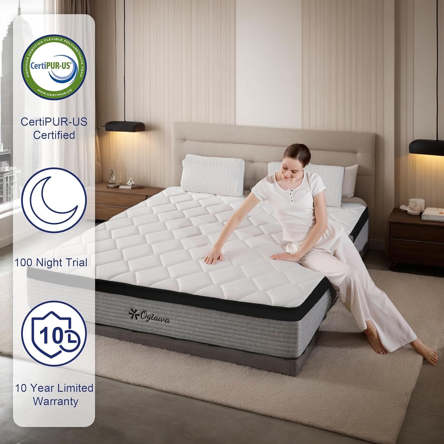 Queen Certipur Memory Foam Hybrid Edge Support Ultra Comfort Mattress Box