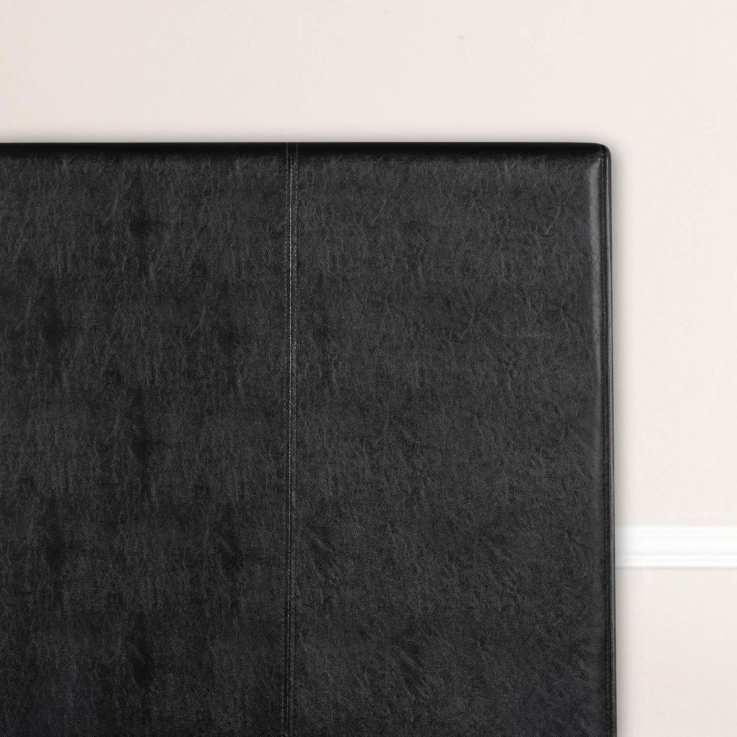 Queen Faux Leather Platform Bed Frame With Wood Slats