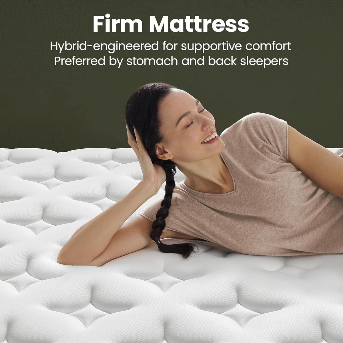 Queen Firm Hybrid Mattress Featuring Lumbar Support