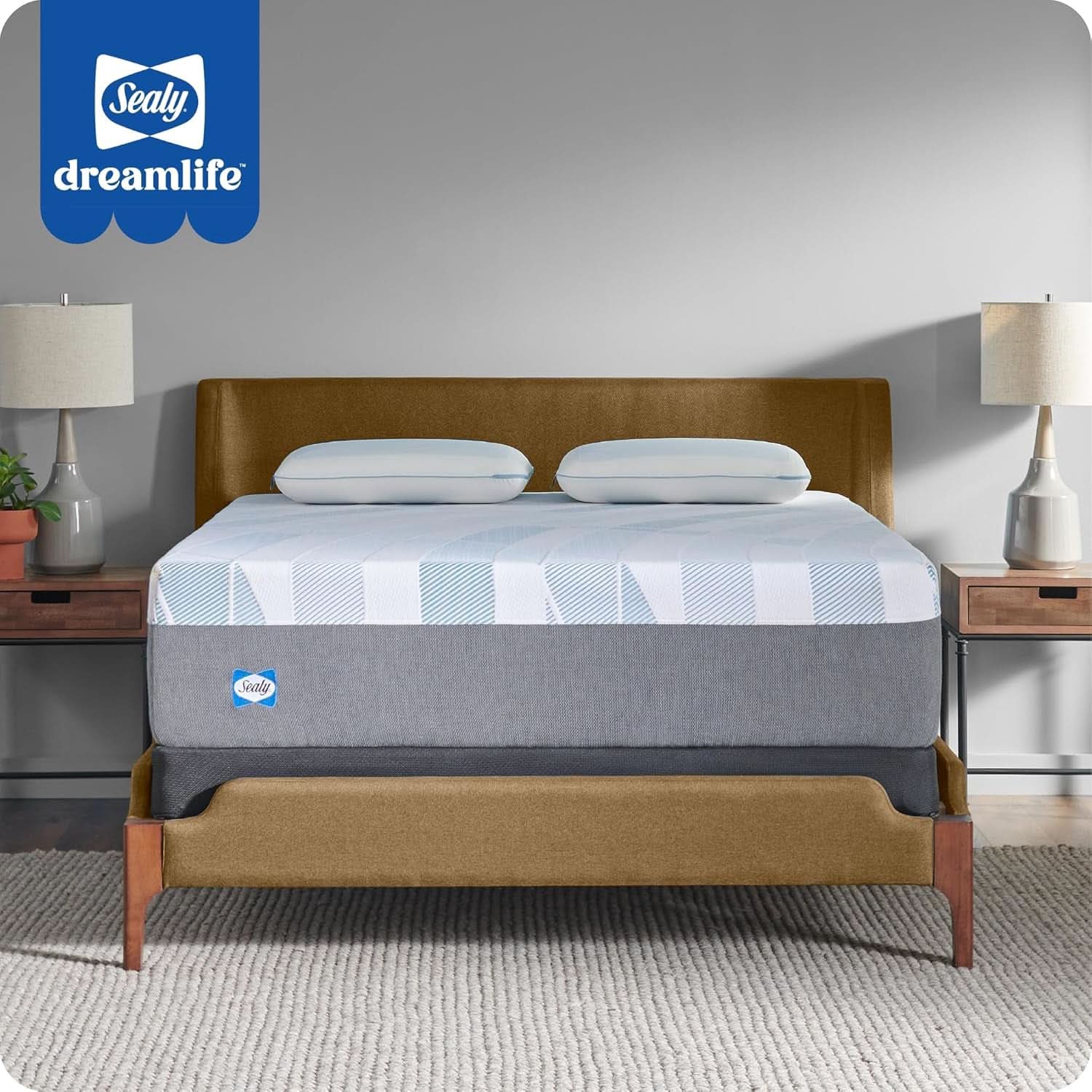 Queen Gel Memory Foam Mattress Machine Washable Cover