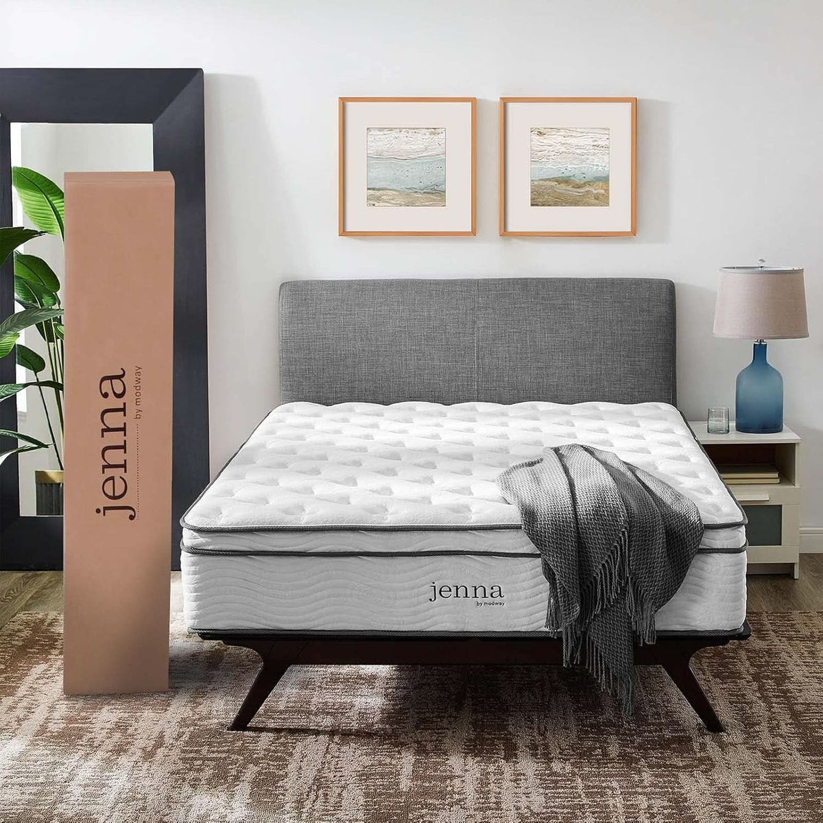 Queen Hybrid Mattress 14 Inch Memory Foam Wrapped Coils