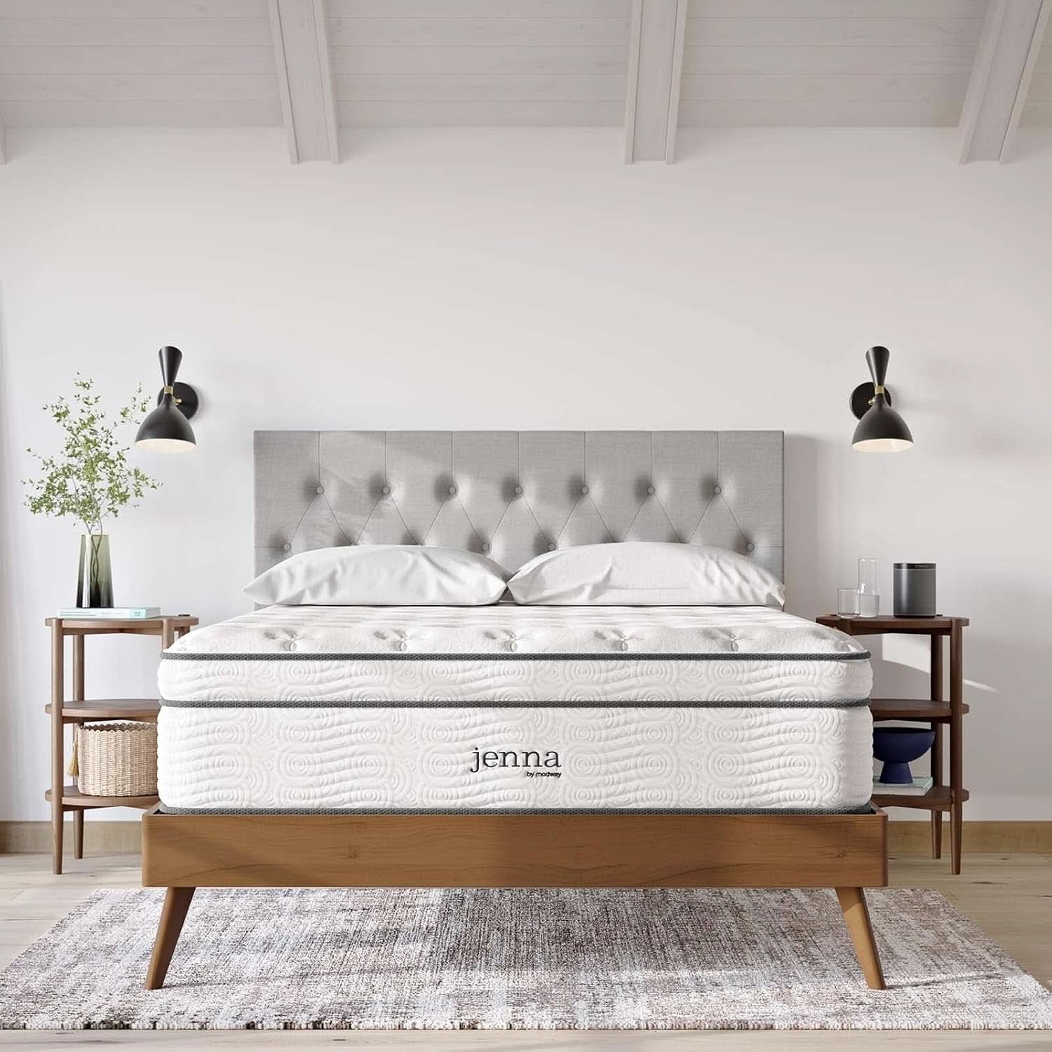 Queen Hybrid Mattress 14 Inch Memory Foam Wrapped Coils