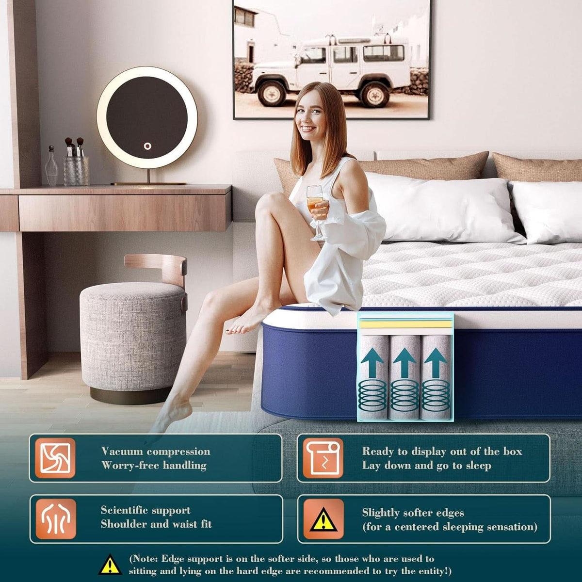 Queen Hybrid Mattress Featuring Pocket Springs GelMemoryFoam