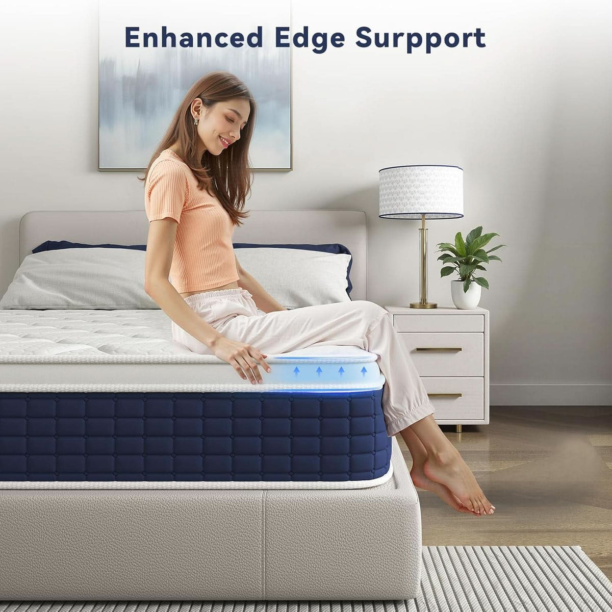 Queen Hybrid Mattress Gel Memory Foam Certipur US Certified