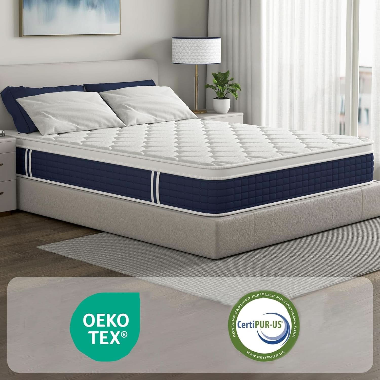 Queen Hybrid Mattress Gel Memory Foam Certipur US Certified