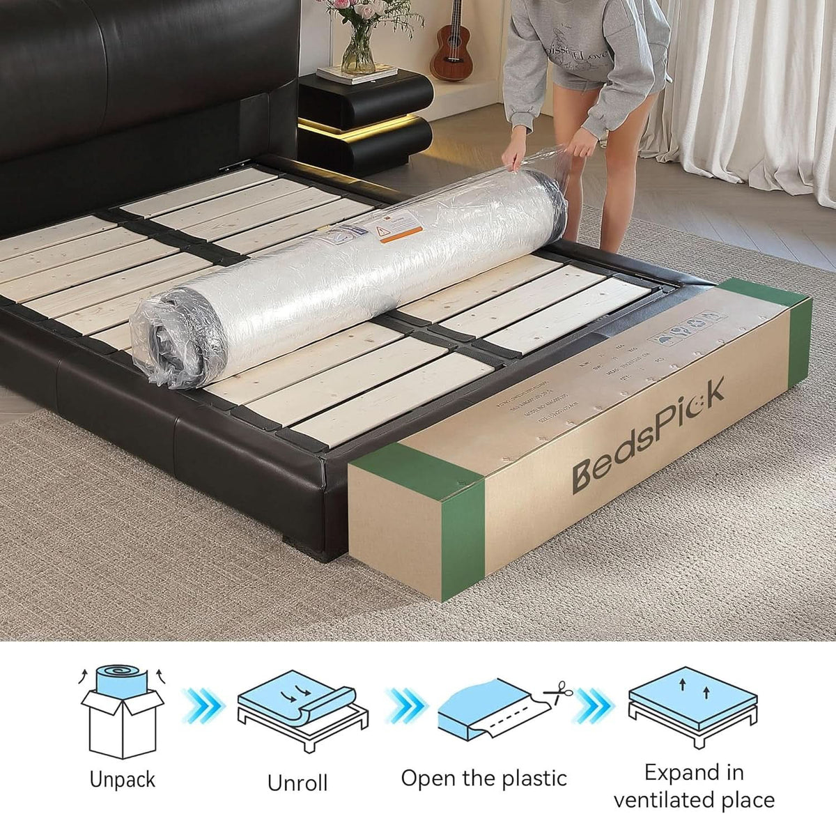 Queen Hybrid Mattress In Box CertipurUS Breathable