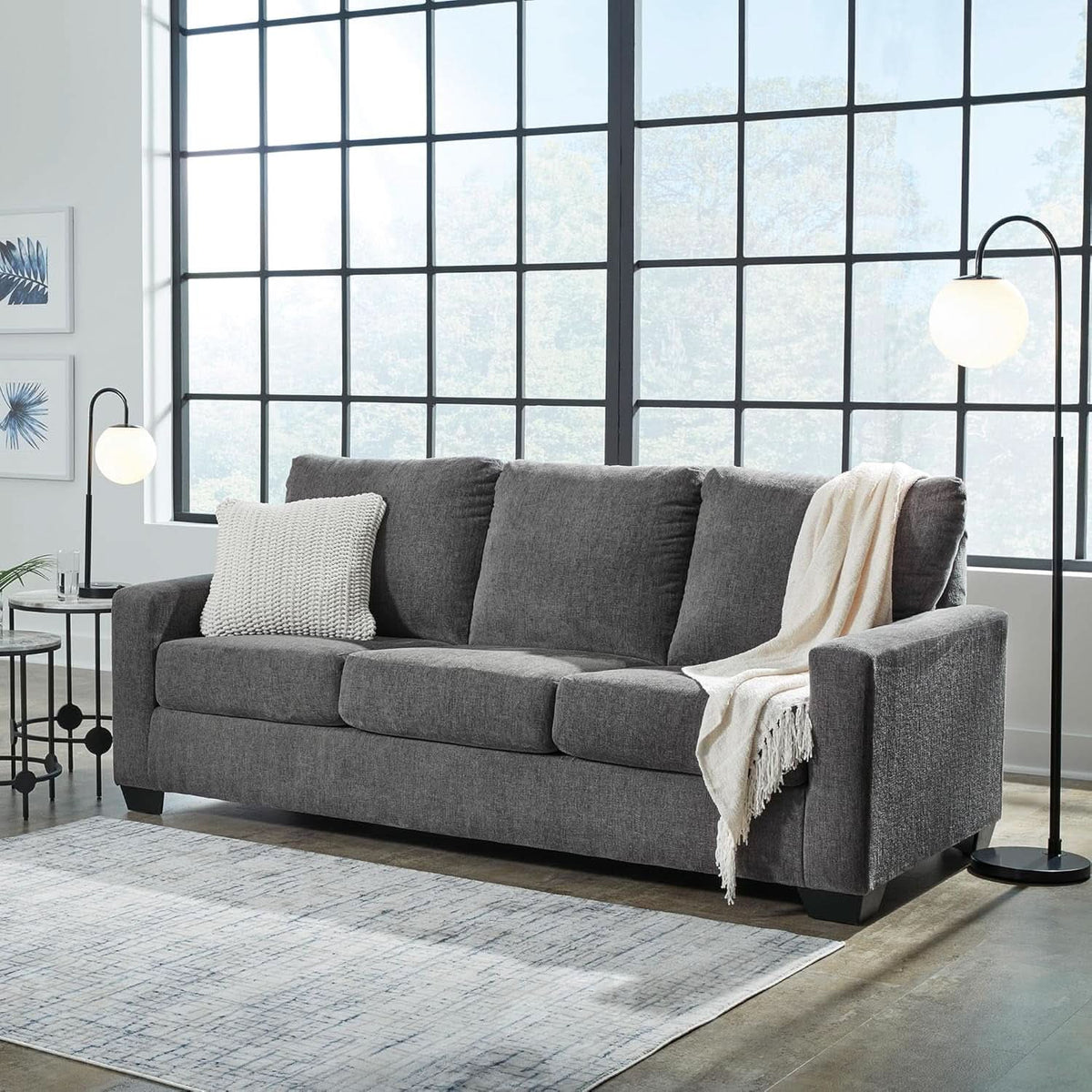 Queen Memory Foam Convertible Sofa Sleeper Charcoal