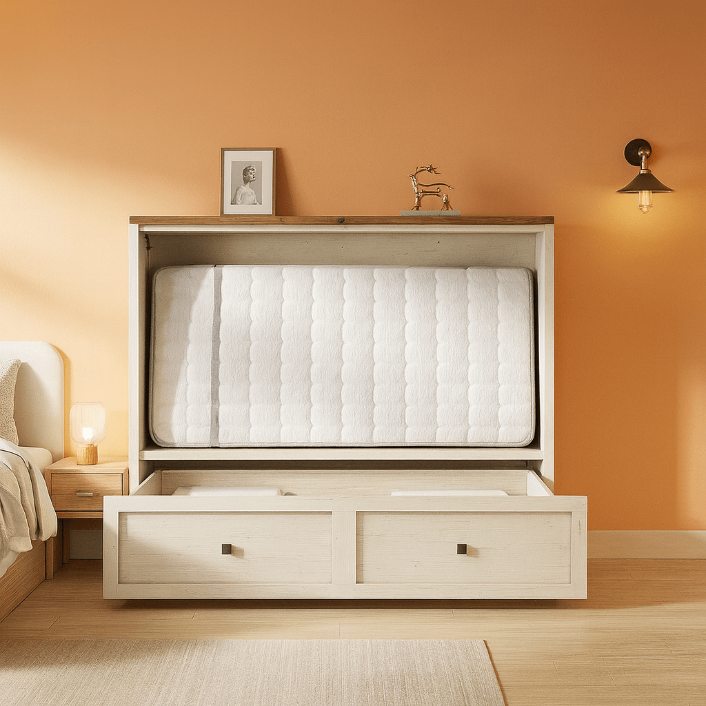 Queen Murphy Bed With Storage And Charging Station
