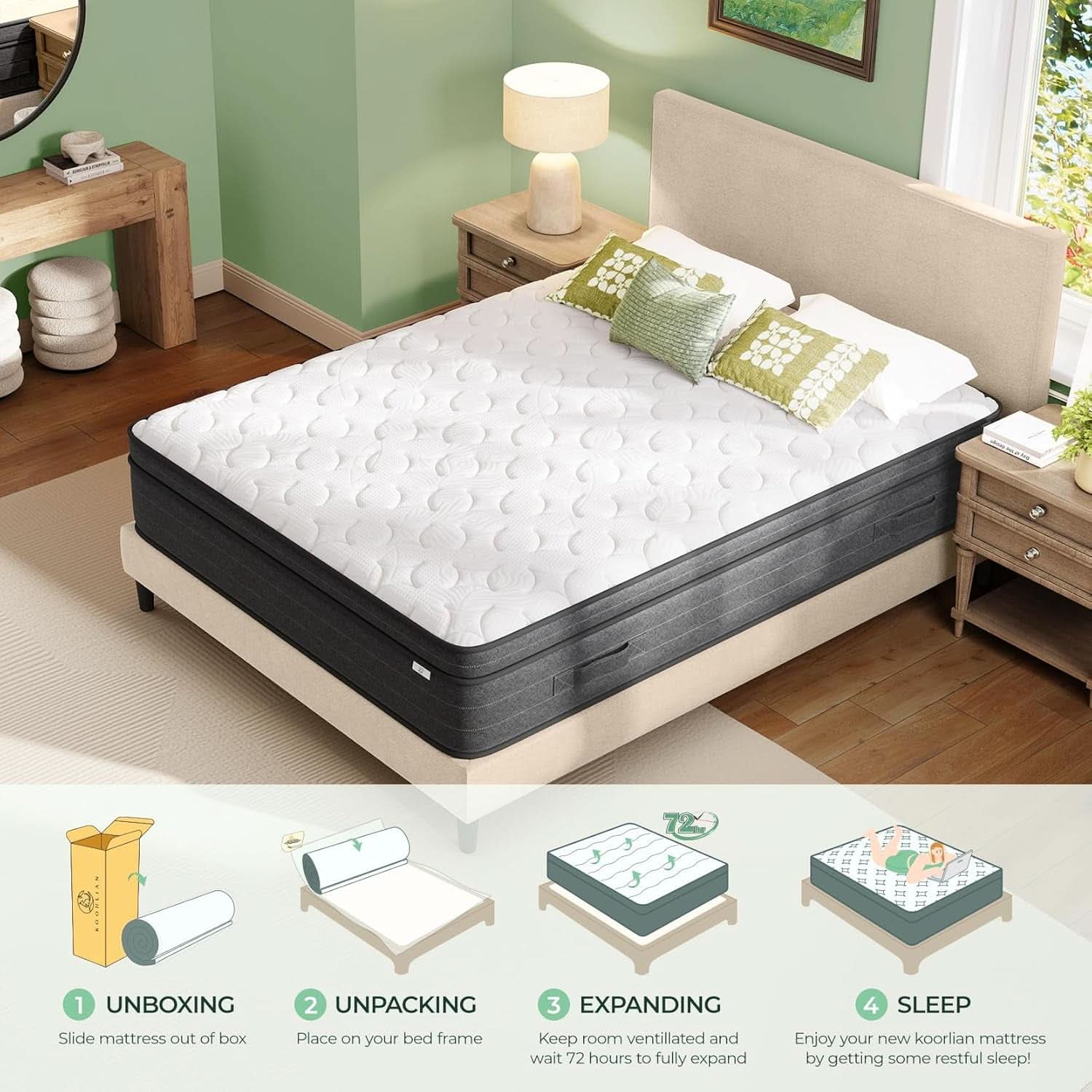 Queen Size 12 Inch Ultra Cooling Hybrid Sleep Technology Mattress