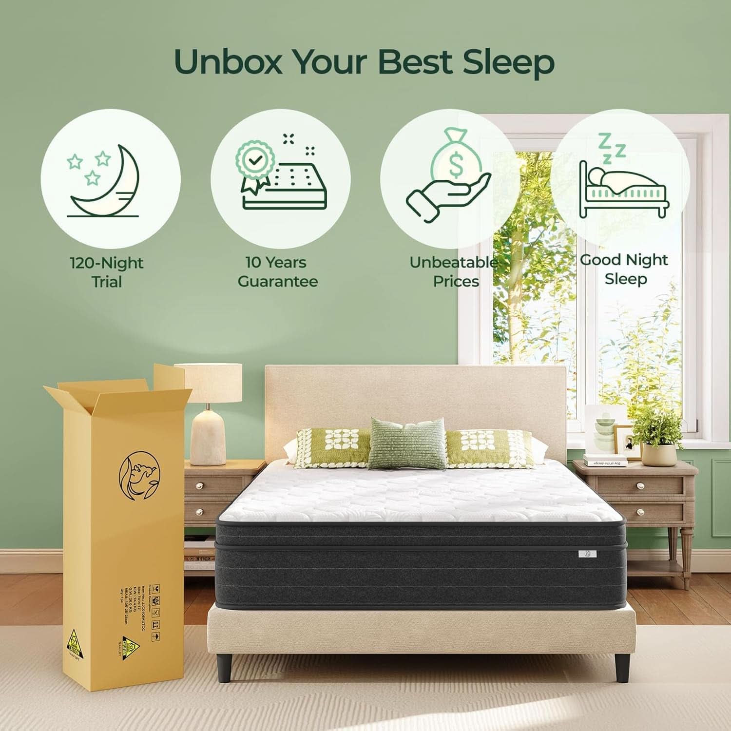 Queen Size 12 Inch Ultra Cooling Hybrid Sleep Technology Mattress