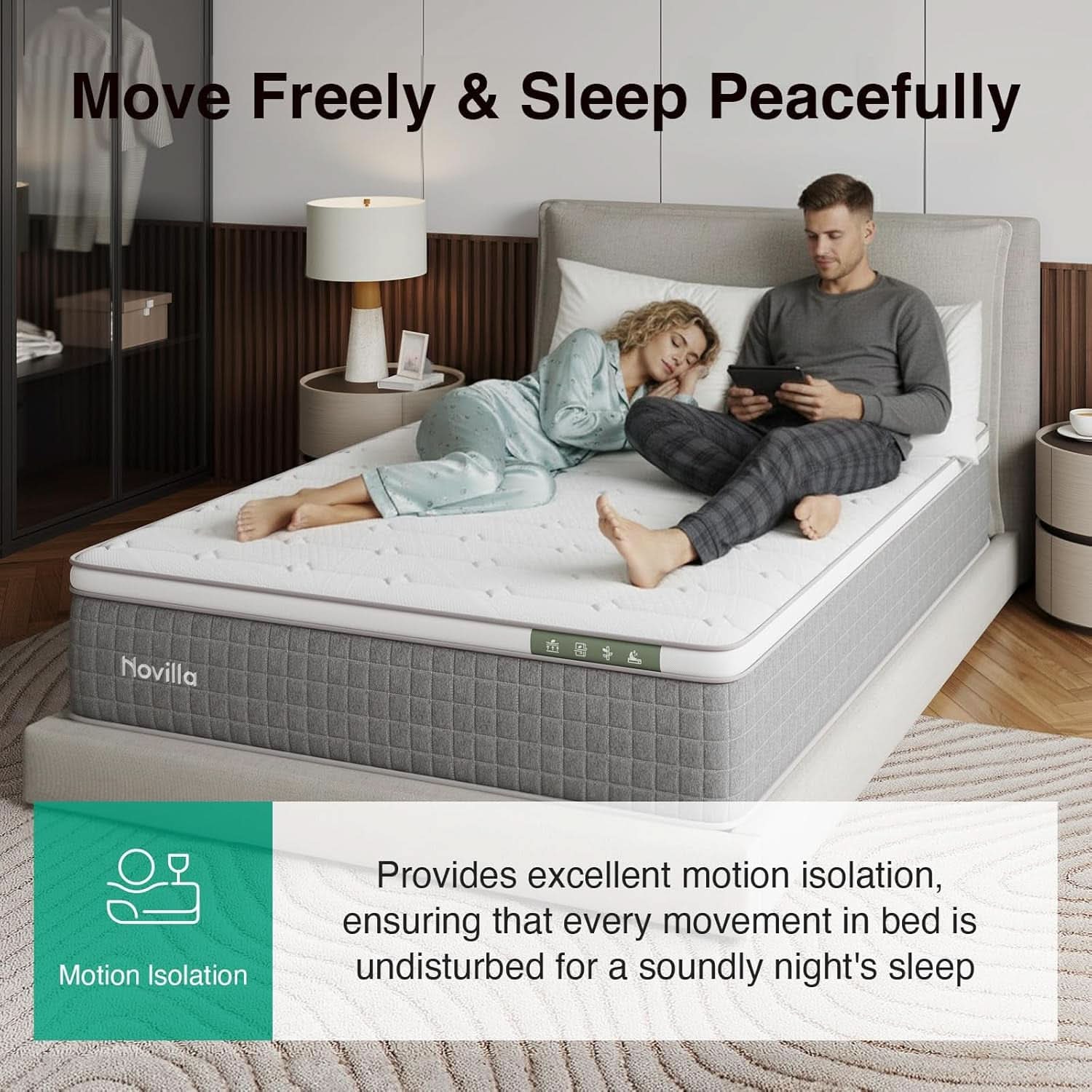 Queen Size Hybrid Mattress Gel Memory Foam Certipur US Certified