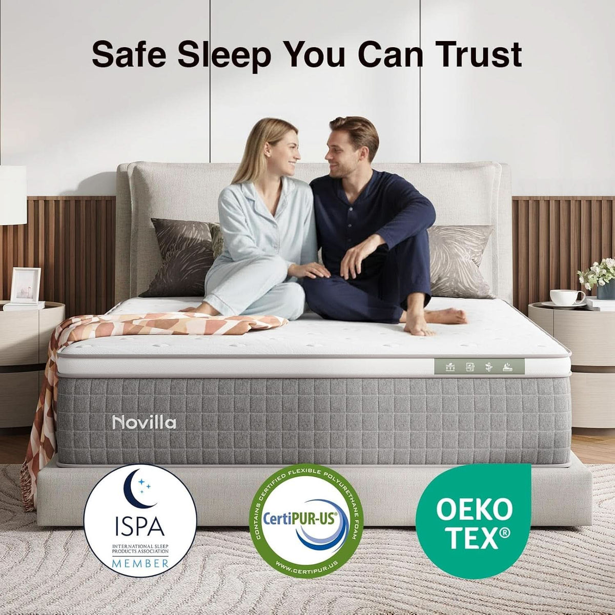 Queen Size Hybrid Mattress Gel Memory Foam Certipur US Certified