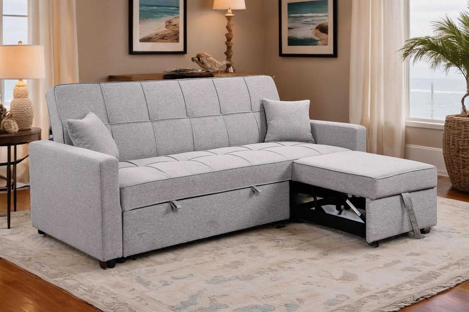 Queen Size Sleeper Sofa Couch with Adjustable Backrest