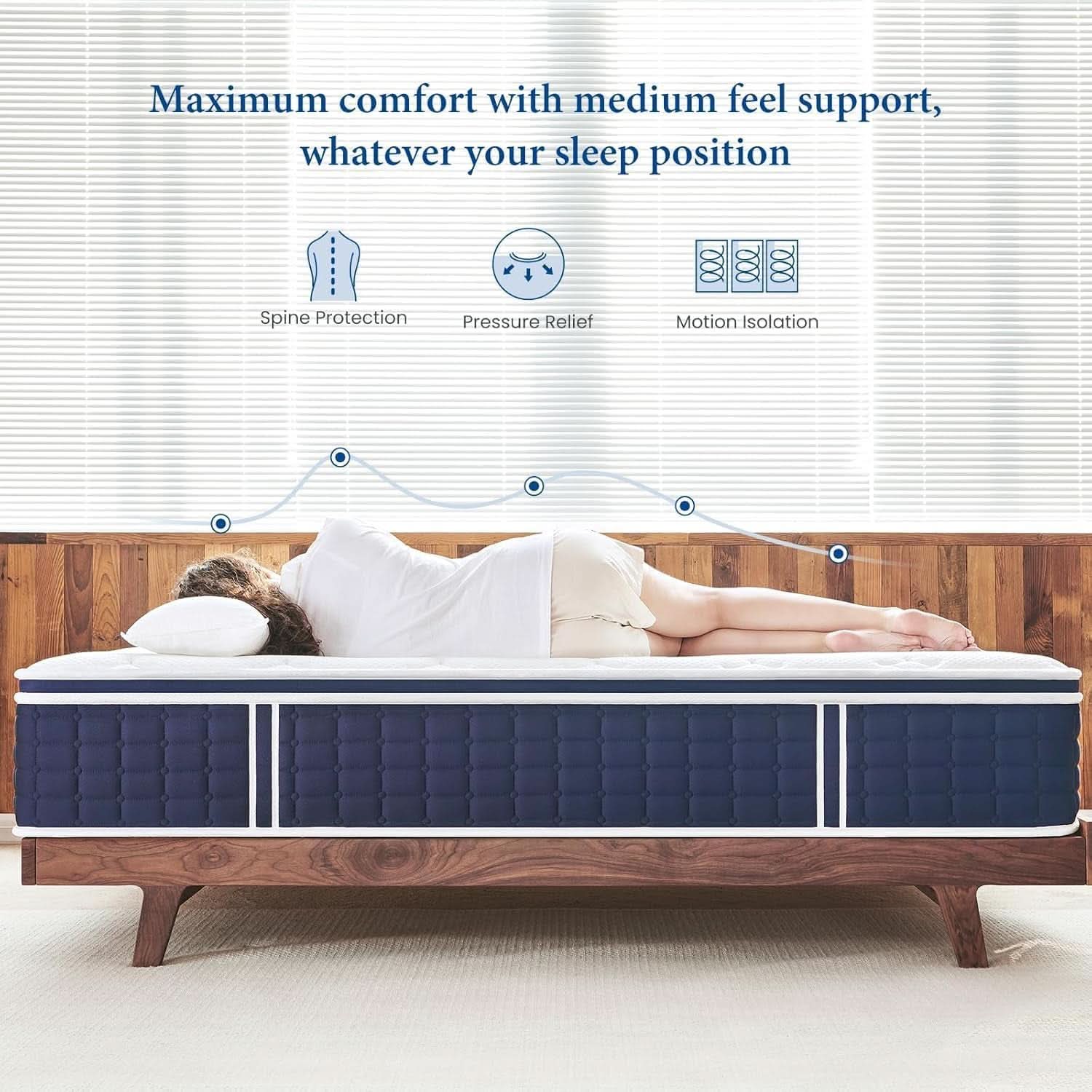 Queen Size Thermoregulating Hybrid Memory Foam Mattress