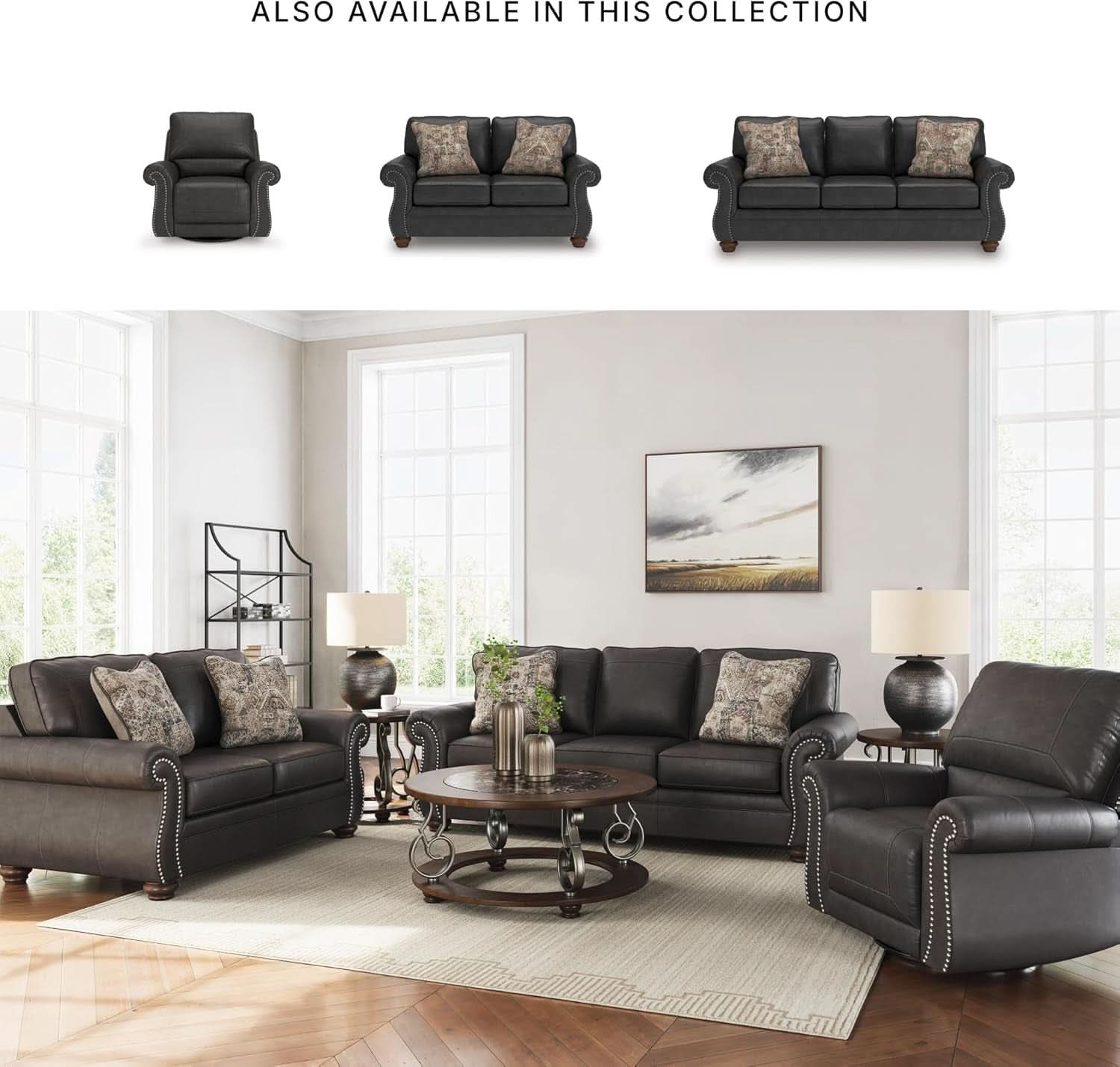 Queen Sofa Sleeper Anthracite Black Memory Foam Ultra
