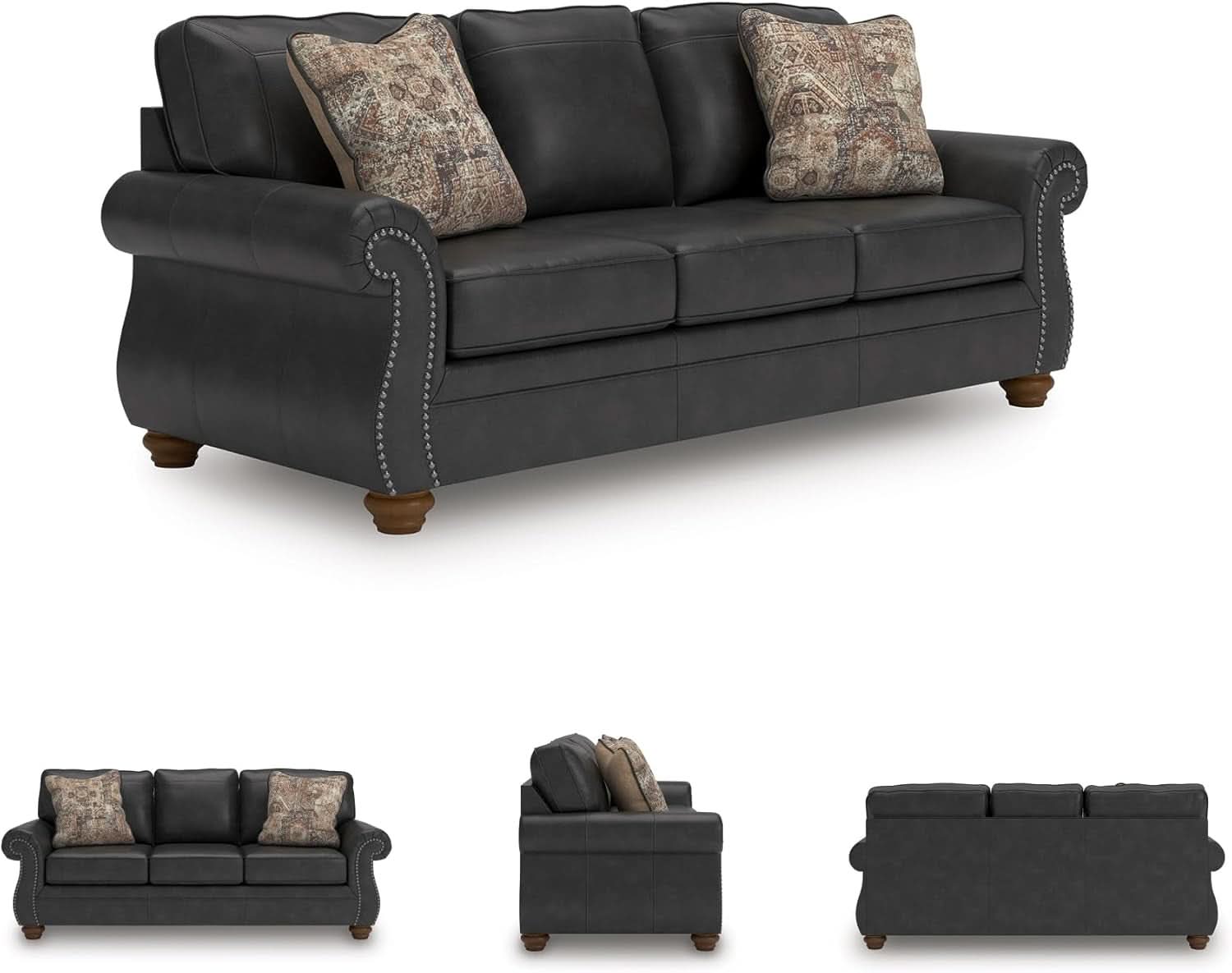 Queen Sofa Sleeper Anthracite Black Memory Foam Ultra