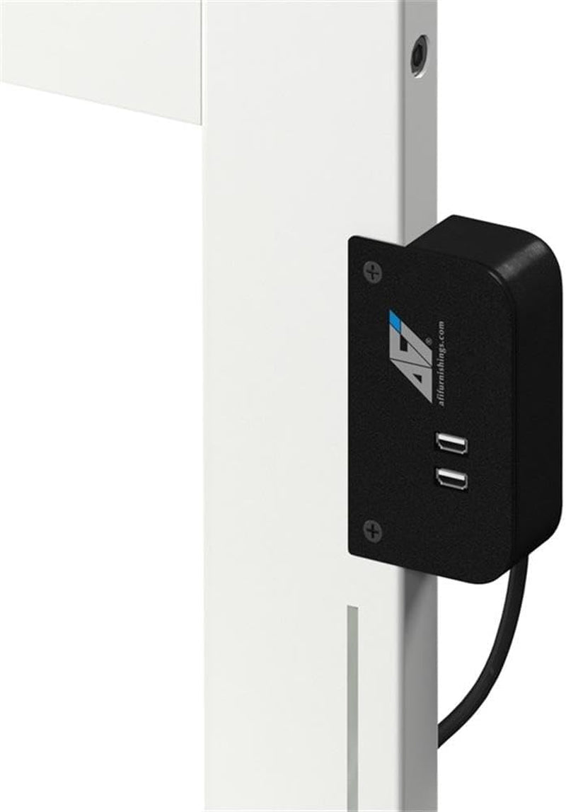 Queen Solid Wood Headboard with USB Charger White
