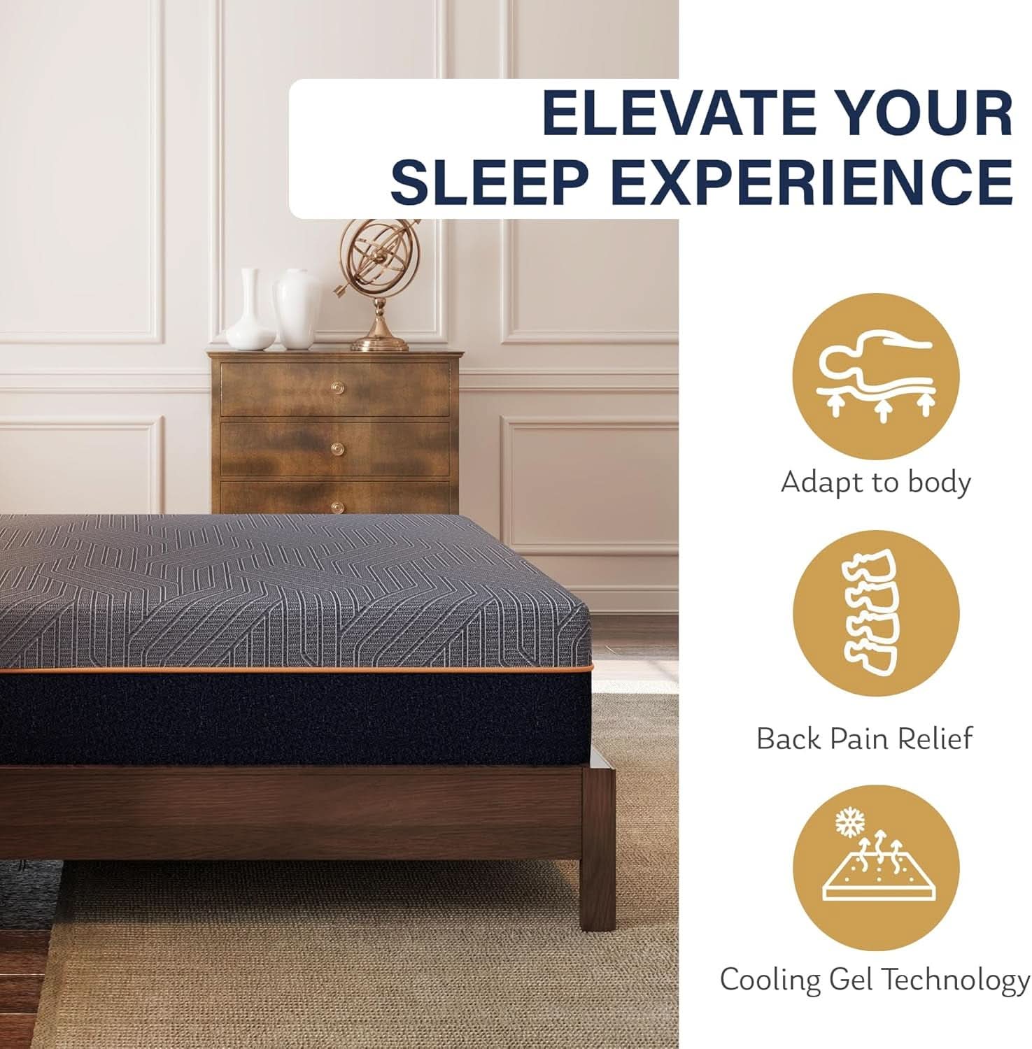 Queen Twelve Inches Gel Cooling Technology Pro Mattress