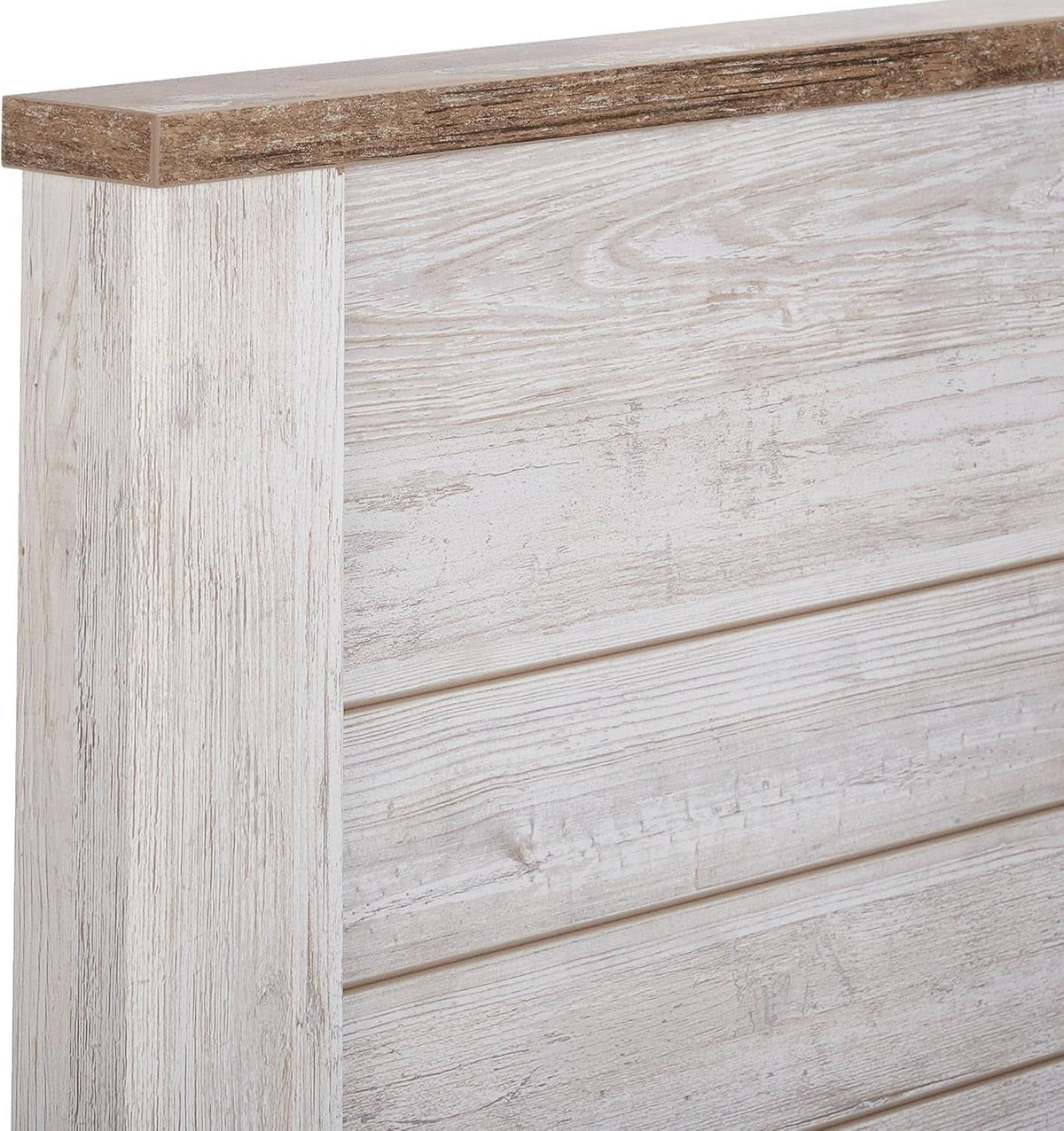 Queen Whitewash Farmhouse Panel Headboard for Chic Decor