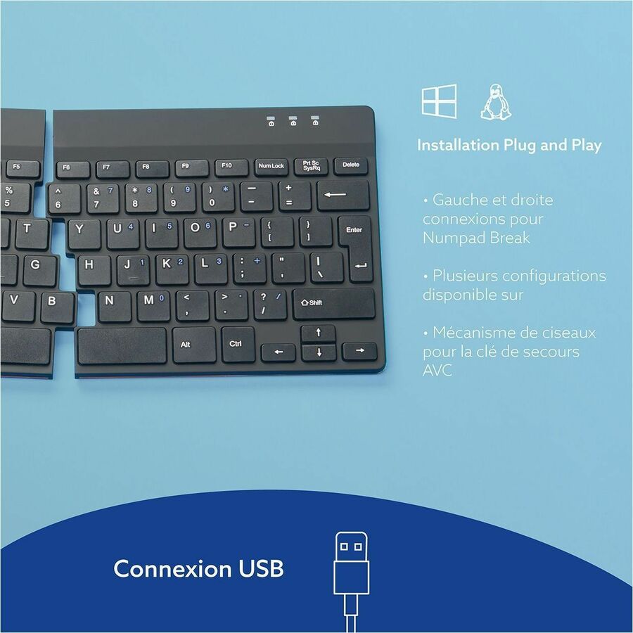 R-Go ergonomic keyboard, Split Break RGOSP-USWIBL
