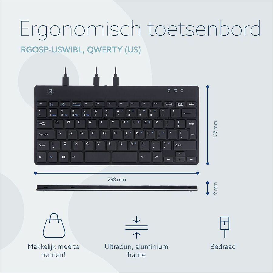 R-Go ergonomic keyboard, Split Break RGOSP-USWIBL