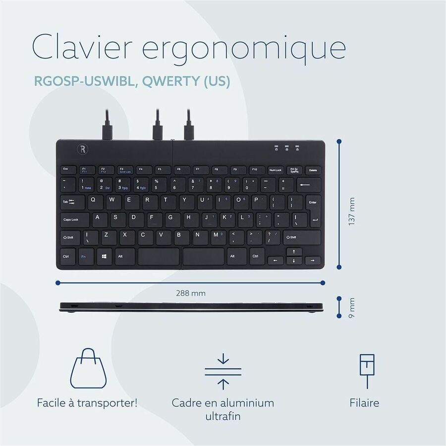 R-Go ergonomic keyboard, Split Break RGOSP-USWIBL