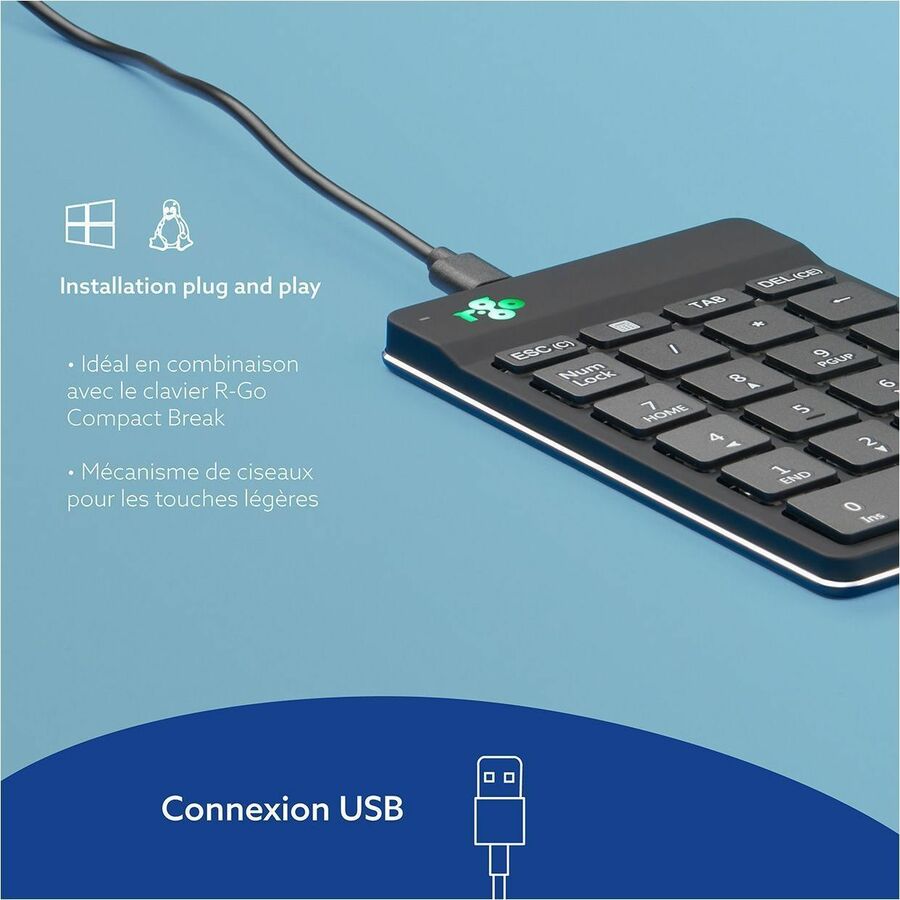 R-Go numeric keyboard, break RGOCONMWDBL