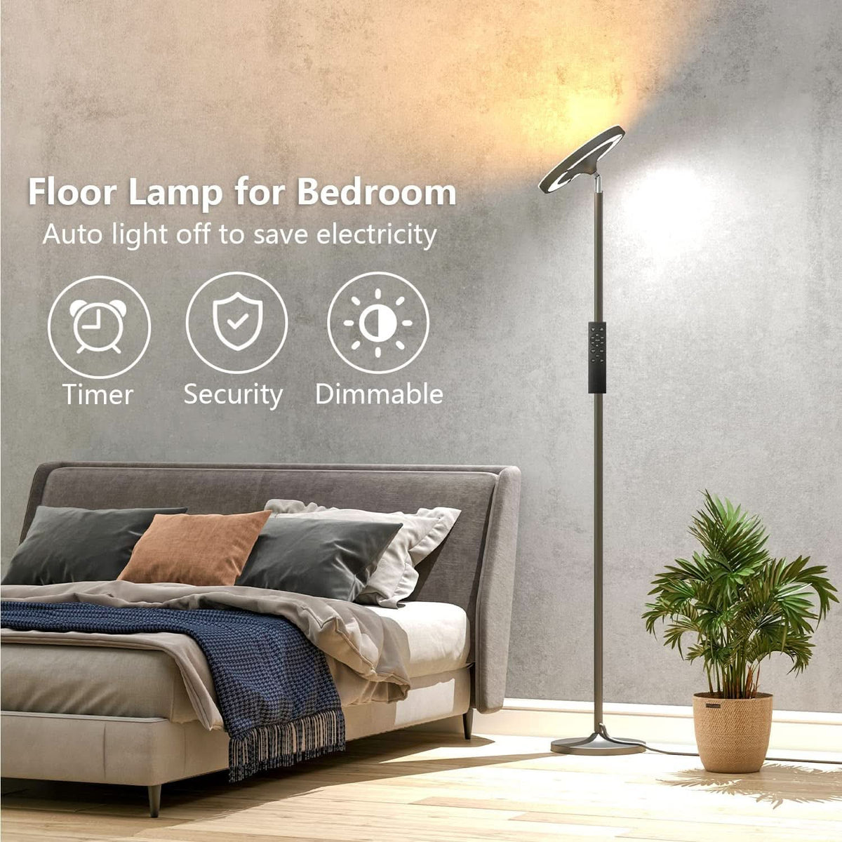 RGB LED Floor Lamp With Remote Dual Side Lighting 2600 Lumens