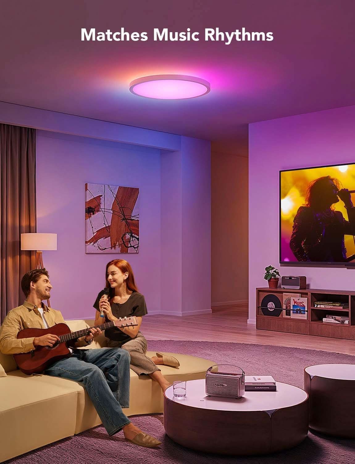 RGBIC Smart Ceiling Light 12 Inch Alexa Compatible