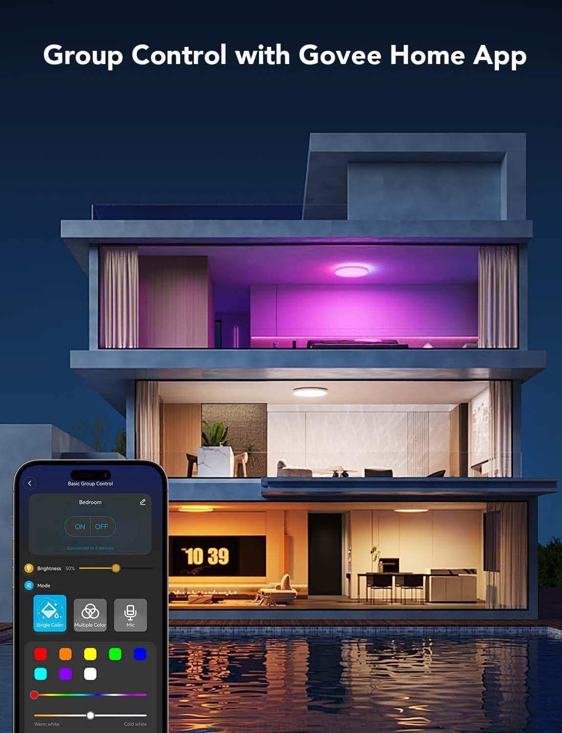 RGBIC Smart Ceiling Light 12 Inch Alexa Compatible