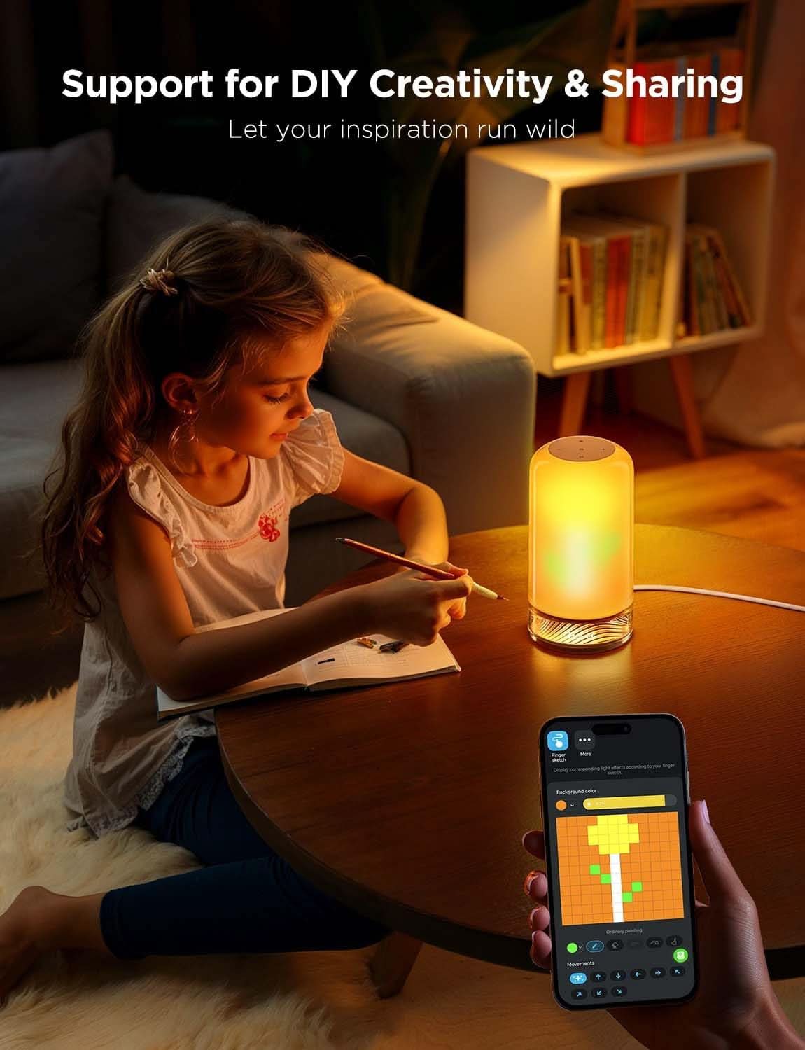 RGBIC Smart Table Lamp 64 Scene Modes And Voice Control