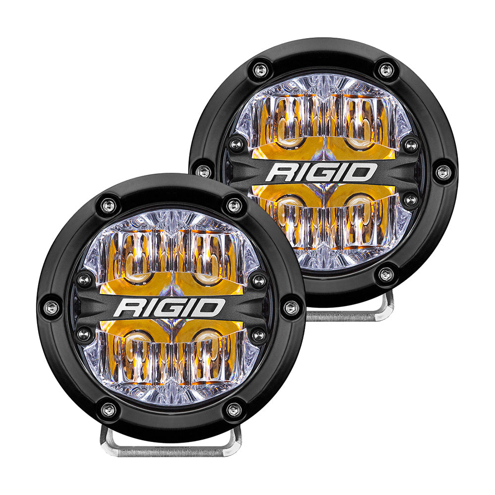 RIGID Industries 360-Series 4" LED Off-Road Fog Light Drive Beam w/Amber Backlight - Black