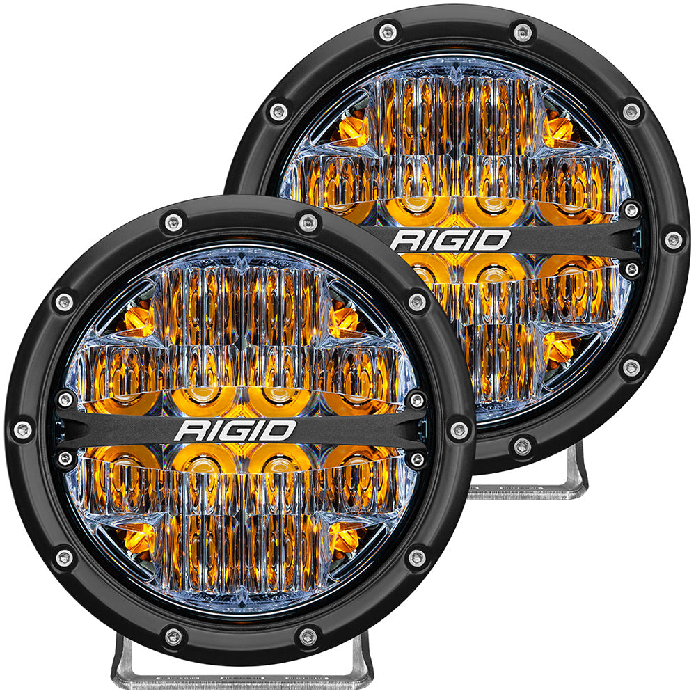 RIGID Industries 360-Series 6" LED Off-Road Fog Light Drive Beam w/Amber Backlight - Black