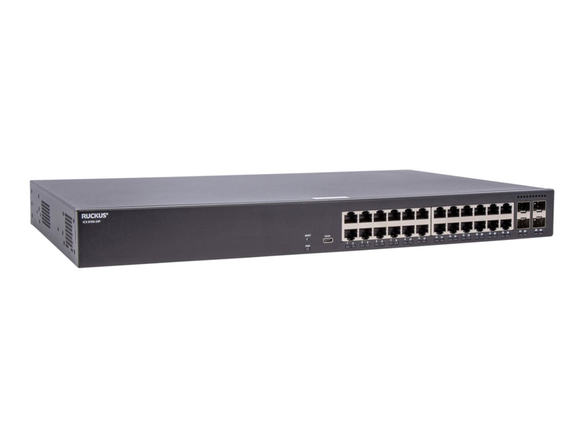 RUCKUS ICX8100-24P-X 1RU PoE+ Switch 24-Port 10GbE Uplinks Enterprise