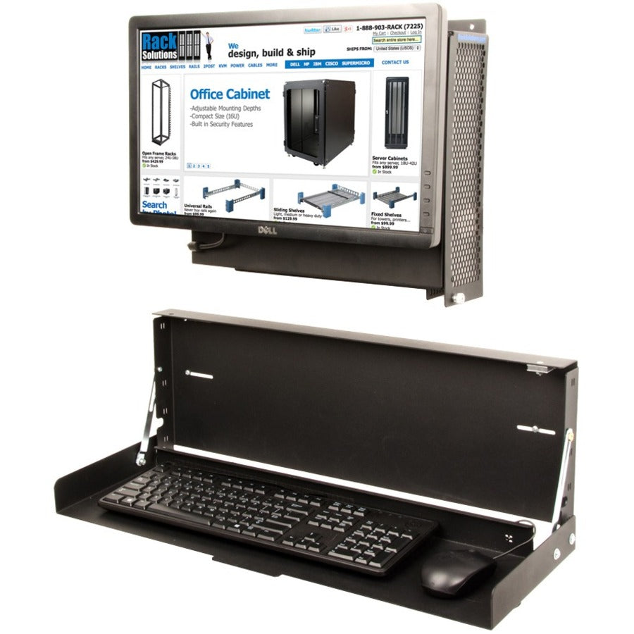 Rack Solutions Wall Mount For Keyboard - Black Powder Coat - Taa Compliant