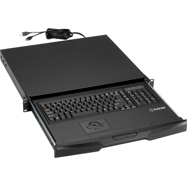 Rackmount Keyboard Tray With Trackball Mouse - 1U, 19"W X 16.5"D, 2-Point Mounti