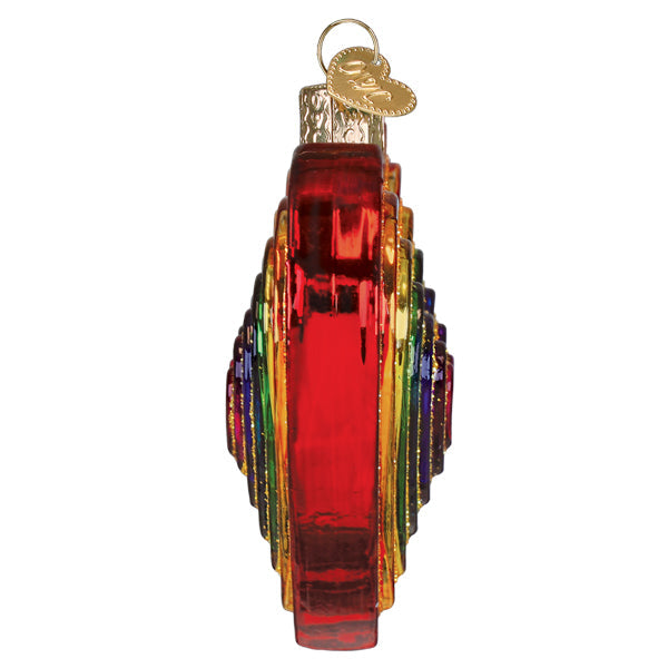 Rainbow Heart Glass Blown Ornament