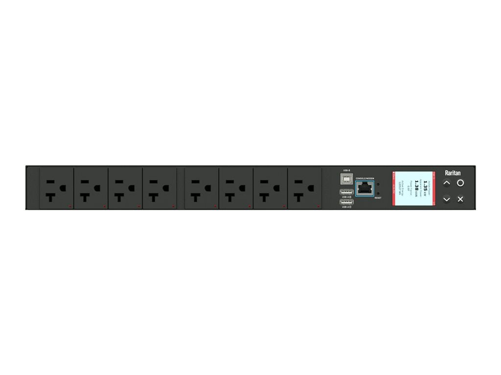 Raritan PX3-5145R - Power distribution unit (rack-mountable) - AC 120 V - 1400 VA - 1-phase - Ethernet 10/100, RS-232, USB, Ethernet PX3-5145R-K2