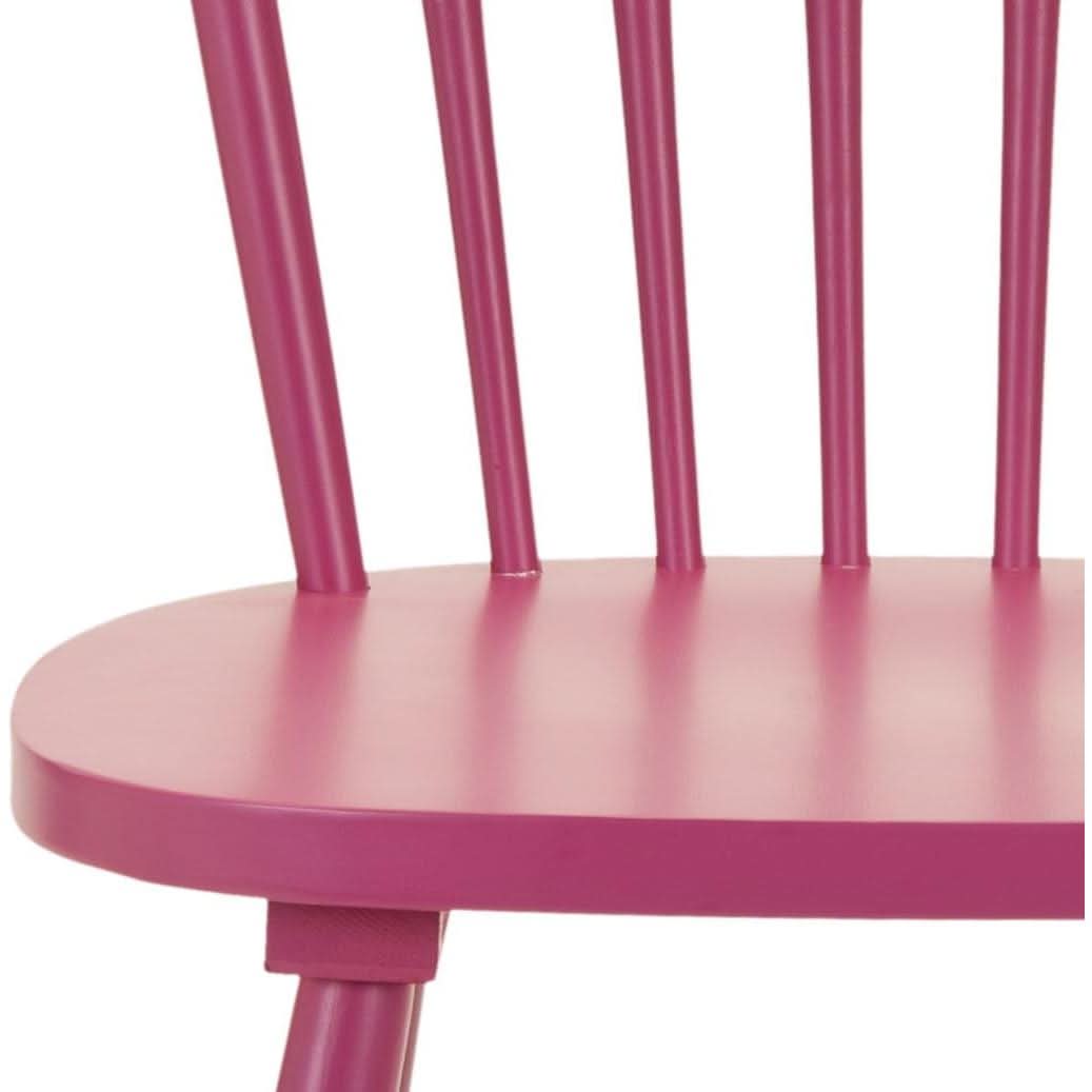Raspberry Pink Spindle Side Chair Set of 2 Solid Oak